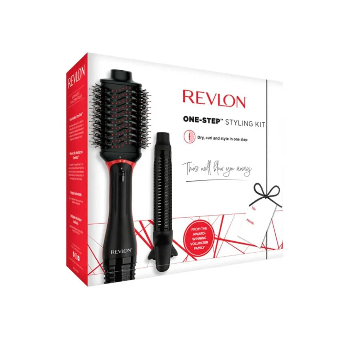 SECADOR D/CABELLO REVLON RVDR5348PKDI NEGRO PLUS NAVIDAD + CABEZAL ONDULADOR ONE-STEP