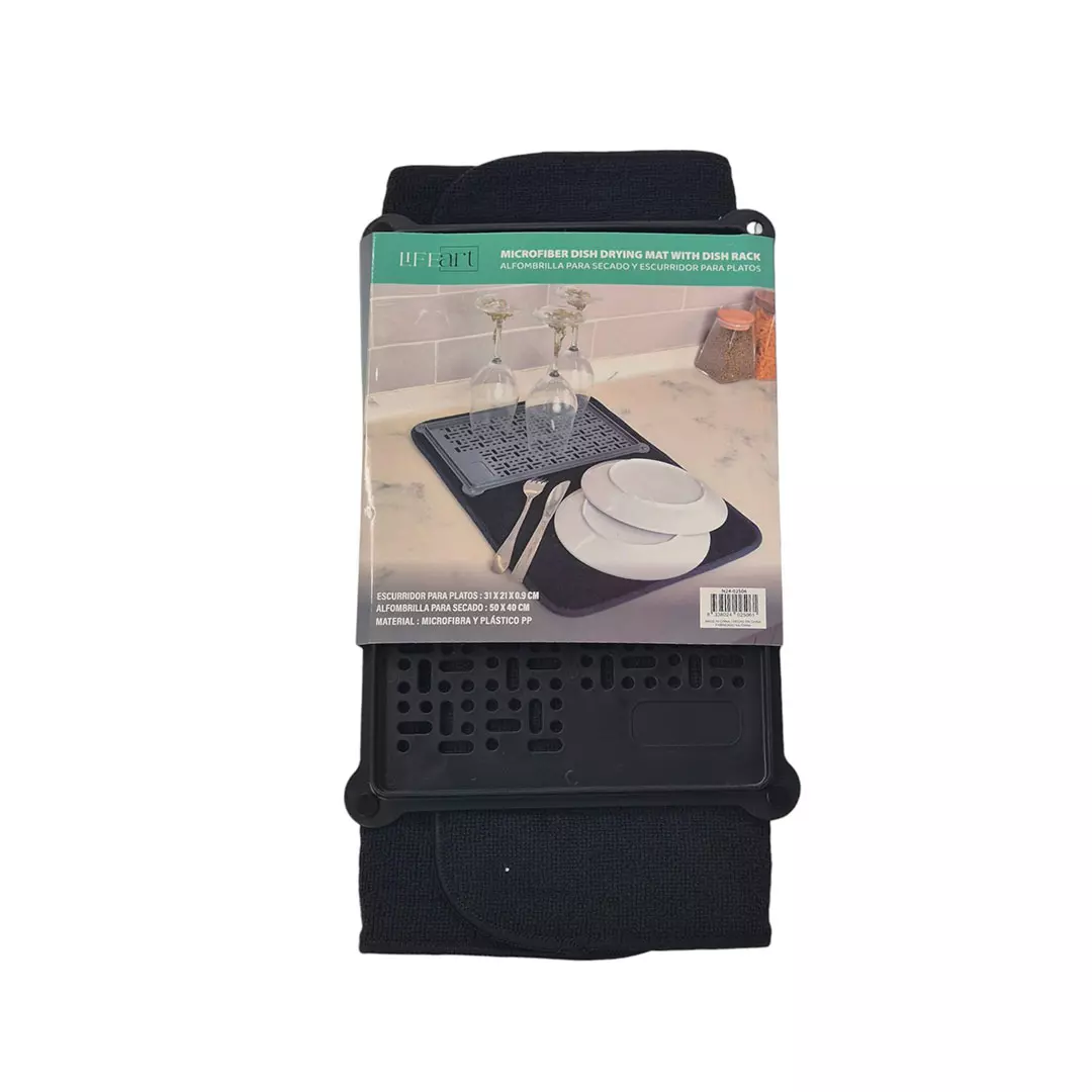 ALFOMBRA P/ ESCURRIR PLATOS 2 PCS 41X48CM 768-2402506 NEGRO