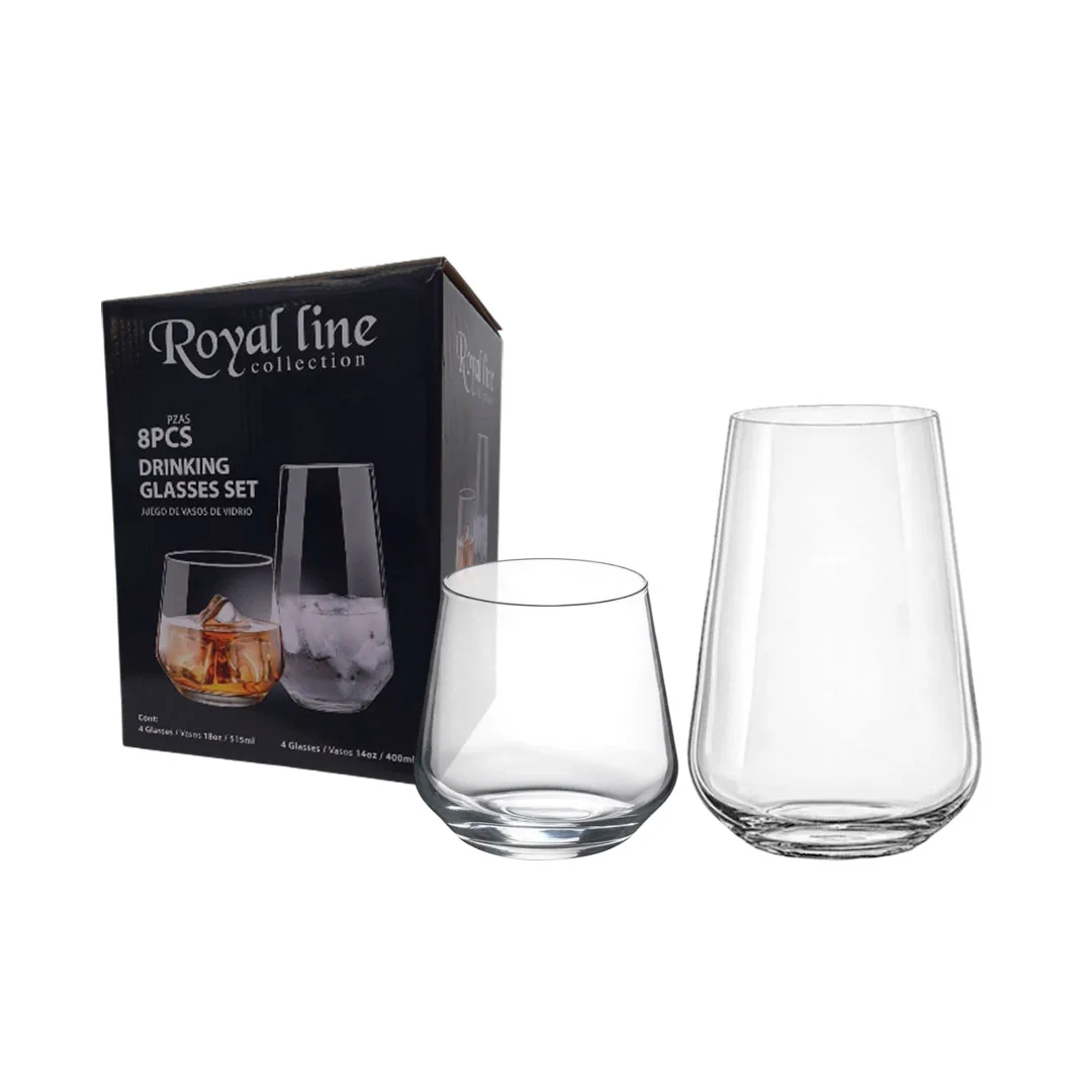 VASOS D/VIDRIO 8 PZAS 400- 515ML 751-70008 TRANSPARENTE