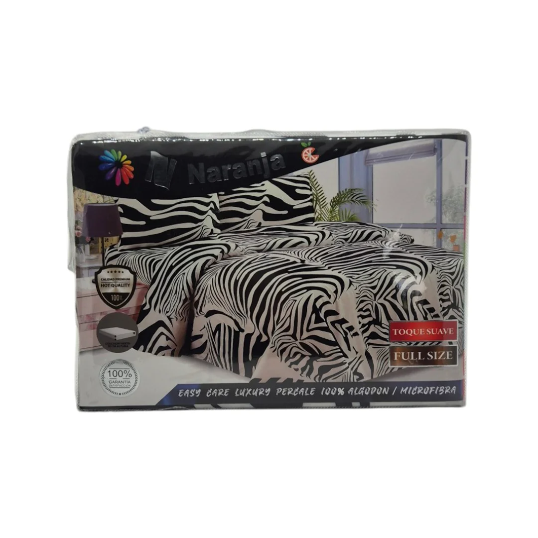 JUEGO DE SABANAS NARANJA M-1 FULL SIZE 4 PIEZAS SURTIDOS