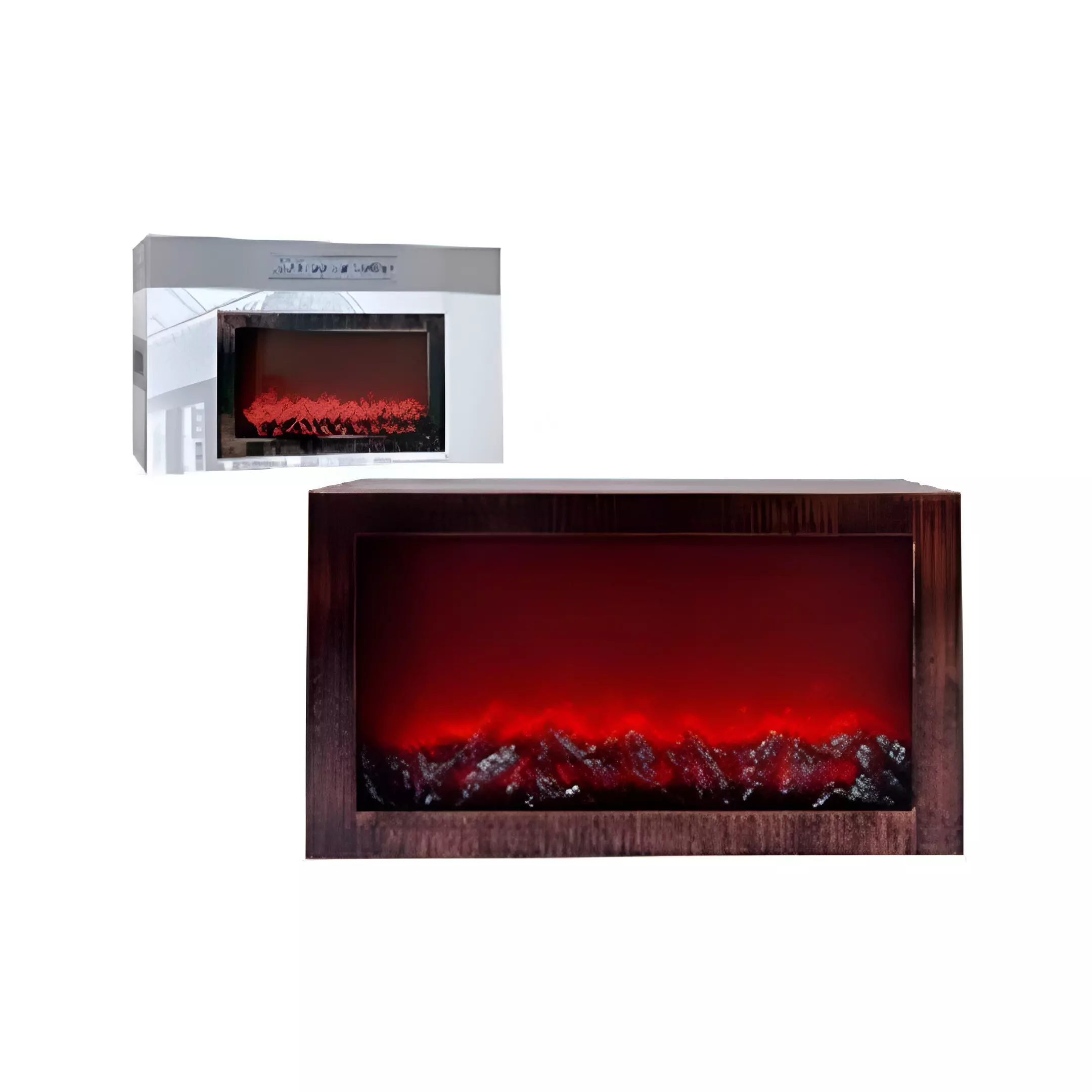 LAMPARA DECORATIVA (CHIMENEA) 60.3X11X36.8CM 606-2404391 NEGRO/CHOCOLATE